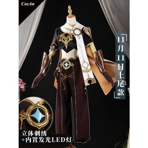 New Arrival Hot Game Genshin Impact Aether Cosplay Costume Traveler Fashion Combat Uniform Suit Full Set Role Play Clothing S-XL
