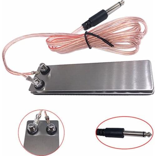 Mini Stainless Steel Tattoo Foot Pedal Switch Footswitch Control with Wire For Power Supply Machine Clip Cord Tattoo Accessories