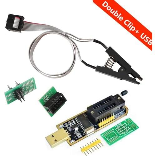 SOIC8 SOP8 Flash Chip IC Test Clips Socket Adpter Programmer BIOS + CH341A 24 25 Series EEPROM Flash BIOS USB Module