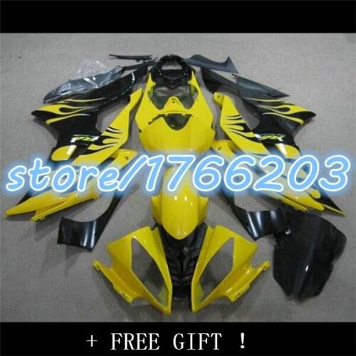 R6 08 09 10 11 yellow + black flames New Bodywork Body Kit Fairing For YZF 600 11 10 09 08 R6 08-11 YZFR6 2008 2009