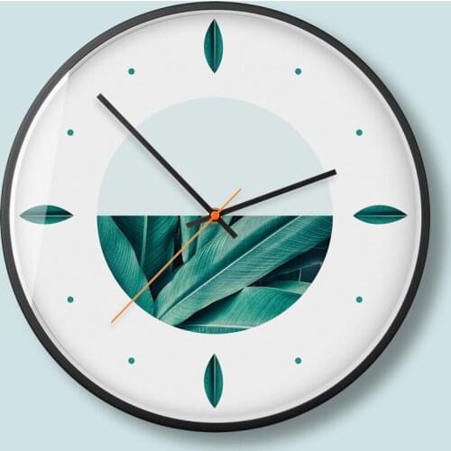 Pink wall clock art clock ins Nordic minimalist clock greenery rose cute wall watch