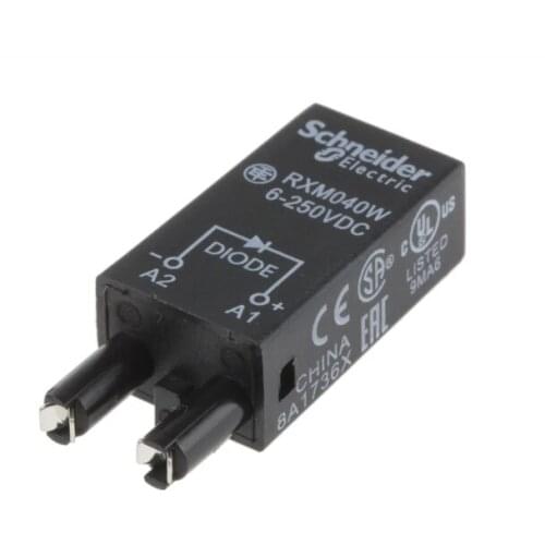 RXM040W Harmony, Protection module, with diode, for RPZ/RXZ sockets, 6..250 V DC