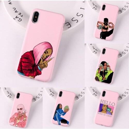 MAKE MONEY Cash Black head Girl Fundas phone case for iPhone 11 12Pro Mini Max X XR 8 7 6sPlus Matte Candy Pink Silicone Cases