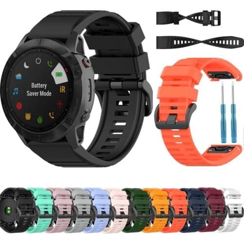 26mm Outdoor Sports Silicone wrist Strap Watchband Replacement bracelte watch for Garmin Fenix 3 HR /fenix6X 5X watch Band