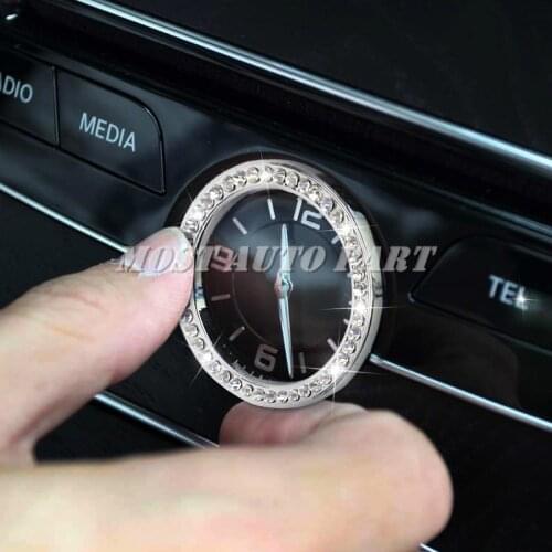Rhinestone Style Center Console Clock Frame Trim Cover For Benz E Class W213 2017-2020 Car Decoration Car Accesories Interior