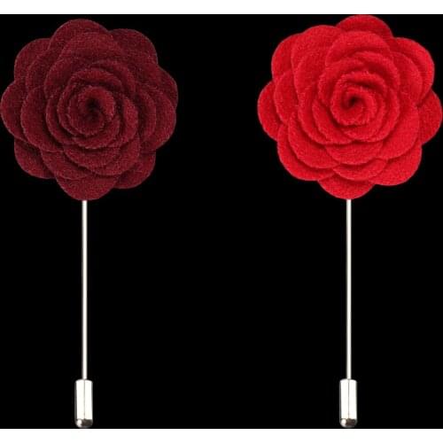 Korean High-grade Fabric Camellia Large Flower Stage Dual-use Brooches Suit Collar Brooch Needle Lapel Pin for Man Accessories