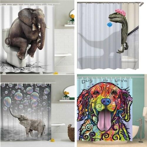 Cartoon animals curtains curtain shower curtain Shower curtain decorative curtains Curtain for kitchen shower curtain set Dog