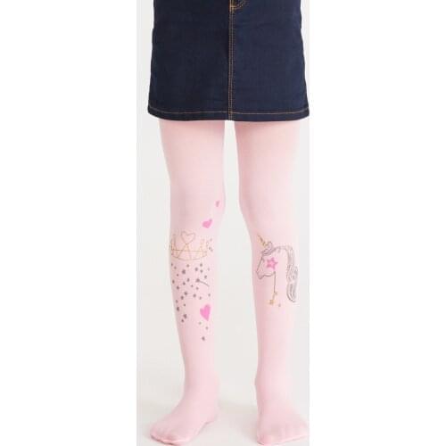 Female Child Pretty Unicorn Crown Pink Pantyhose Socks Pantyhose socks Single