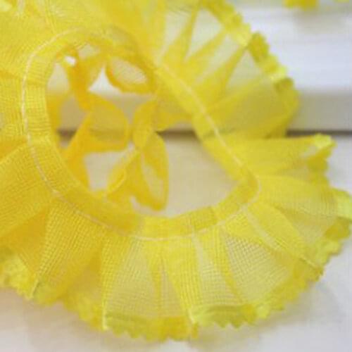 1M Latest Pleated Lace Fabric Ribbon 2cm Blue Purple Lace Trim DIY Sewing Guipure Craft Supplies Pink Green Laces Material KQ40