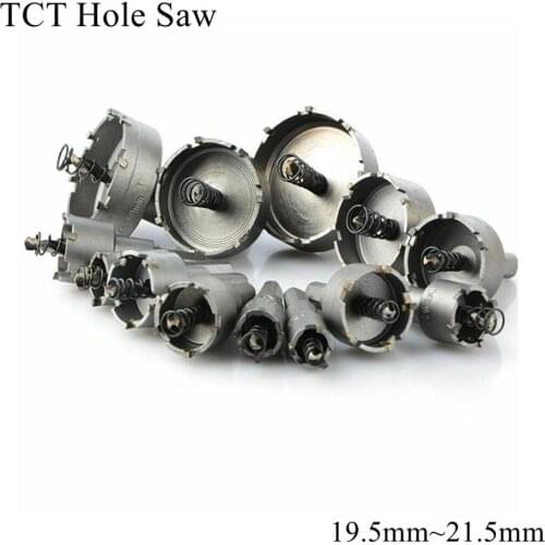 19.5mm 20mm 20.5mm 21mm 21.5mm TCT Hole Saw Blade HSS Metal Drill Bit Carbide Tip Cutter Metalworking Stainless Steel Iron Alloy