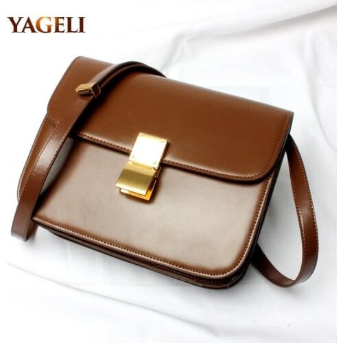 2018 classic box brand design flap lady handbags genuine leather crossbody bags for women fashion women shouleder messenger bags