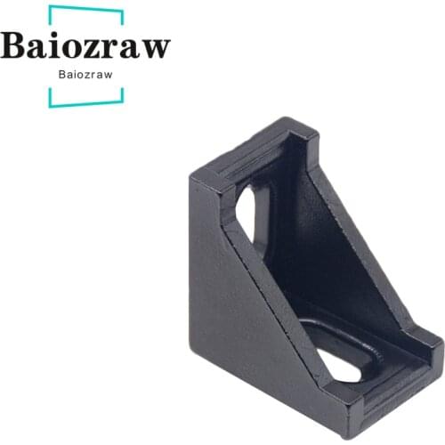 2020 3030 4040 Black Corner Fitting Angle 20 X 20 X28mm Connector Bracket Fastener EU Industrial Aluminum Profile Workbee 1pcs