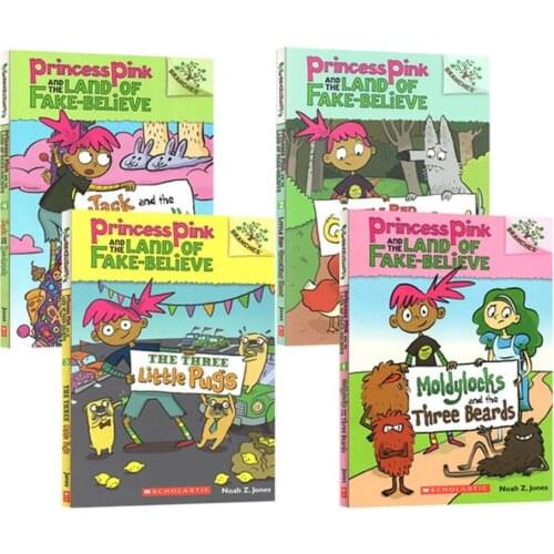 4-8 year 4 book/set Scholastic Branches Princess Pink English Picture Book Chapter Bridge Book Improve chidren reading ability