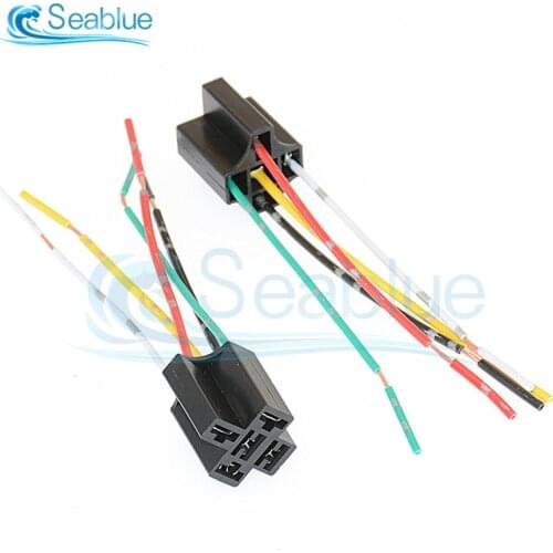 5Pin Automobile Relay Socket Waterproof 9CM Car Relay With Black Red Copper Terminal Auto Relay With Relay Socket Electronics