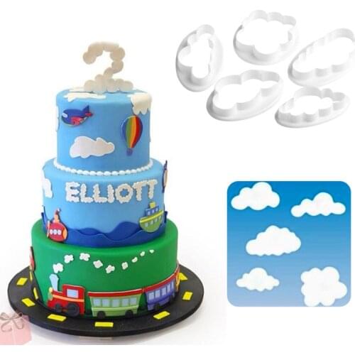 5PCS/Set Cloud Shape Cookie Cutter Custom Made 3D Printed Fondant Cookie Cutter Biscuit Mold for Cake Decorating Tools 2020 New