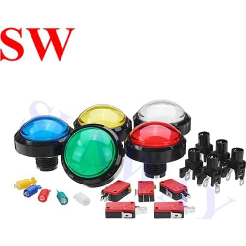 5pcs/lot 60MM Arcade push button LED Light Lamp Big Round buttons for Video Game Player Push Button Switch