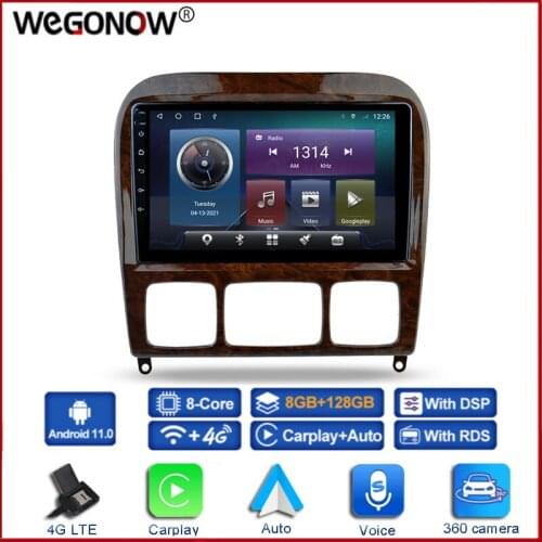 6G+128G Carplay Android 10 Car DVD Player GPS WIFI Bluetooth RDS Radio For Benz S Class W220 S280 S320 S350 S400 S430 S500 S600