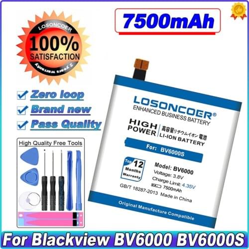 LOSONCOER 7050mAh BV6000 V756161P Battery for Blackview BV6000 Battery For Blackview BV6000S Battery