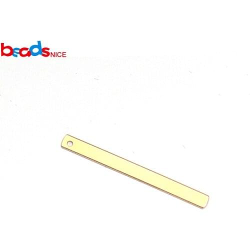 Beadsnice ID40065smt2 Personalized Rectangle Stamping Blank Bar Gold Filled Pendant Charm Jewelry Supply Craft Supplies