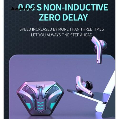 Kebidu TWS Wireless 9D Stereo Touch Control gaming headset Bluetooth 5.1 Headphones Game Dedicated Earbud with charging case