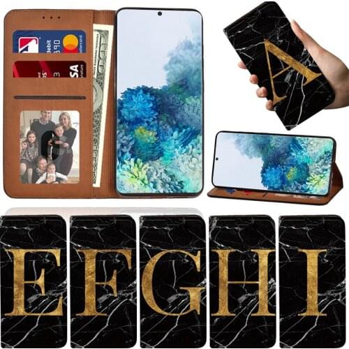Flip Phone Case for Samsung Galaxy S8/S9/S10/S10 Plus/S10e/S10 Lite/S20/S20 Plus/S20 Ultra 26 Letter Series Mobile Phone Case