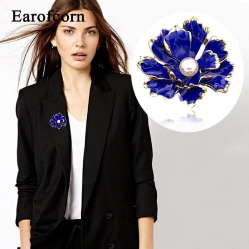Earofcorn Beautiful peony Pendant Brooches Plated Jewelry Pins Pearl Brooch Pin Gift