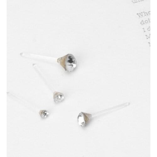 20 Pairs Colorful Faux Rhinestone Plastic Ear Studs Hypoallergenic Earrings A0KD