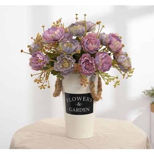 1Pc Artificial Peony Fake Flower Wedding Bouquet Party Home Office Cafe Decor Home Decoration Accessories Wedding Party Bouquet