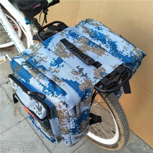 MTB Bicycle Camouflage Canvas Carrier Bag Rear Rack Bike Trunk Bag Luggage Pannier Back Seat Double Side Cycling Bycicle Bags