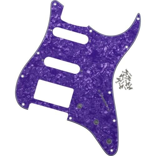 NEW SSH HSS 11 Hole Electric Guitar Pickguard Scratch Plate Purple Pearl with Screws for Strat Guitar Accessories