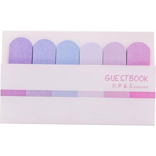 Creative Novelty 6 Color Gradient Sticky Notes DIY Student Notes Planner Stickers School Office Supplies Stationery 1 Pcs