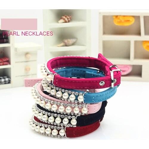 New Style Jewelry pear Dog Collar Soft Velvet Material Adjustable necklace Pet Dog Cat Collars with 5colors