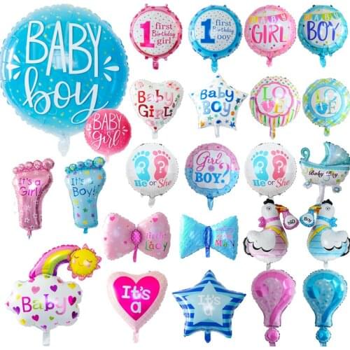 Gender Reveal Boys Female Number Aluminum Film Balloon Aluminum Film Balloon Baby Show Party Decoration Balloon Set Baby Shower
