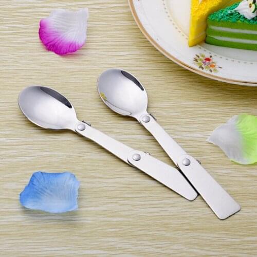 Portable Folding Tableware Set Stainless Steel Spoon and Fork for Thermos Camping Travel and Other Outdoor Activities CLH@8