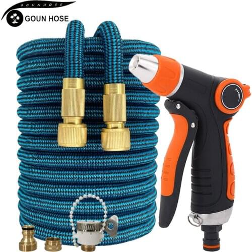 Garden Watering Hose Set High Pressure Washer Hose Nozzle Expandable Water Injector Car Wash Gun Sprayer For Garden Watering