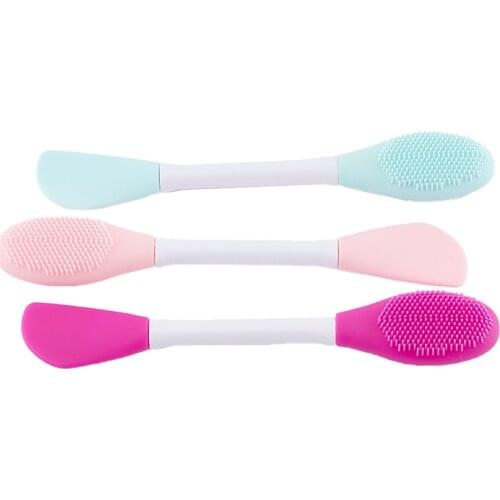 Siliconen Gezichtsreiniging Borstels Gezichtsmasker Borstel Tweekoppige Reiniging Tool Make-Up Remover Massager Beauty Tools New