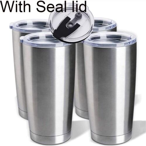 Stainless Steel Tumblers Beer Wine Mug Big Cold Water 20Oz Double Wall Vacuum Insulated Bulk Cup Coffee Mug with Lid, Travel Mug