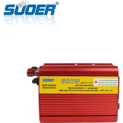 Suoer【 modified Sine Wave Inverter 】 Pure Sine Wave Solar DC AC 12V 220V 600W Off Grid Inverter (SFR-600A