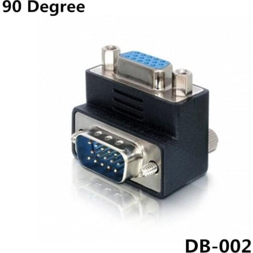 90 Degree Angled VGA 15PIN Male To Female Extension Adapter for PC Monitor & Projector