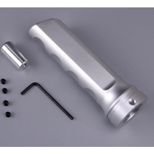 Universal Car Handbrake Cover Handle Protector Hand Brake Sleeve Kit Silver Aluminum Alloy