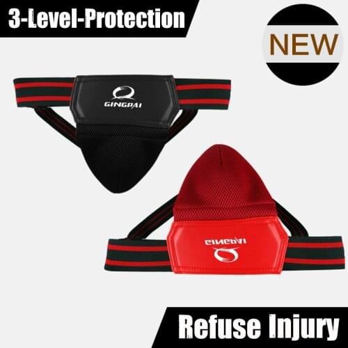 GINGPAI MMA Groin Guard Protective Safety Cup Martial Arts Kick Boxing Crotch Protector Jockstrap Support Sport Training Guard