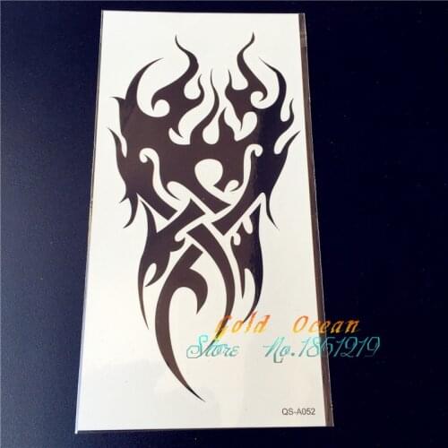 1pc Black Armhand Water Transfer Temporary tattoo sticker GQS-A052 Cool Fire Flame totem Design Sexy men women body tattoo paper