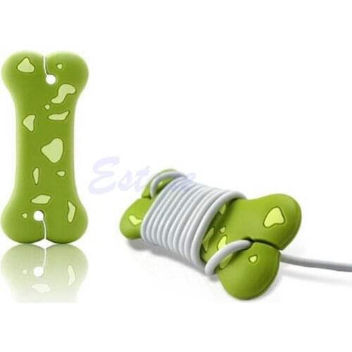 1 PC Cute Cartoon Dog Bone Cord Cable Wrap Manage Headphone Earphone Winder Organizer
