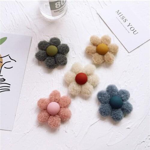 10pcs/lot 7cm DIY Handmade wool petal flower Padded Patches Appliques For Clothes DIY Hair Decoration