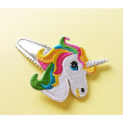 10pcs/lot Glitter Cartoon Animals Glitter Felt Animals Girls Hairpins Kid Colorful Embroid Hair Clips Delicated Elastic Hairband