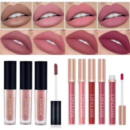 2/3/4Pcs Matte Lip Gloss Velvet Lipstick Waterproof Long Lasting Red Lip Tint Easy To Wear Makeup Sexy Lipstick Cosmetics