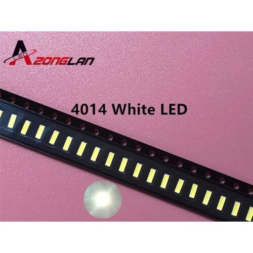 200pcs/lot 0.2W SMD 4014 LED Lamp Bead13-26lm White SMD LED 6000K Beads LED Chip 3.0-3.4V Free shipping