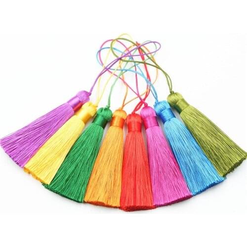 5 PCS 80mm*11mm Delicate Polyester Soft Tassel Pendant Connectors For Jewelry Making