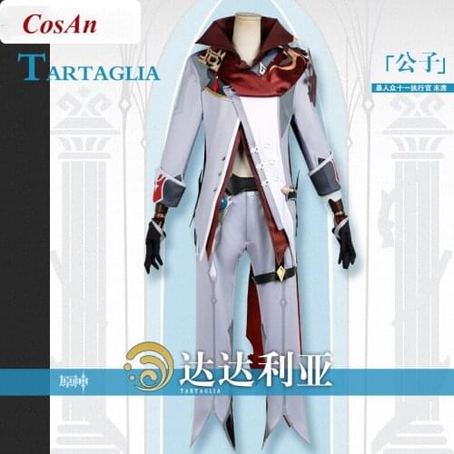 Hot Game Genshin Impact Tartaglia Cosplay Costume The High Quality Battle Uniform Halloween Party Role Play Clothing Custom-Make