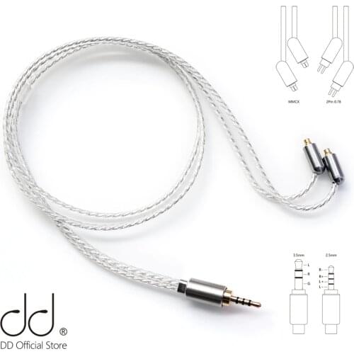 DD ddHiFi BC50B 2.5 Balanced or 3.5 headphone cable, mmcx/0.78pins, Bluetooth adapter cables, for FiiO Shanling HiBy SONY AMPs